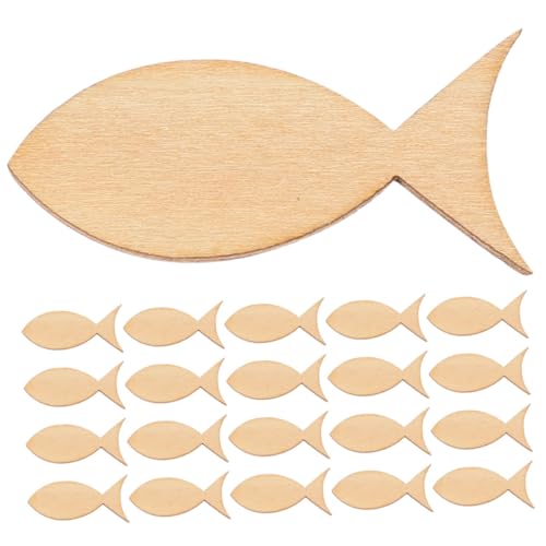 HOMSFOU 200 Stück Holzfische zum Basteln Unbehandelte Holzornamente für DIY Holzschnitt für Kreative Dekoration und Feste von HOMSFOU