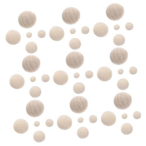 HOMSFOU 200 Stück Holzperlen ohne Bohrung Runde Bastelkugeln Holz Verschiedenen für Diy Projekte für Gnome und Kreative Bastelideen von HOMSFOU