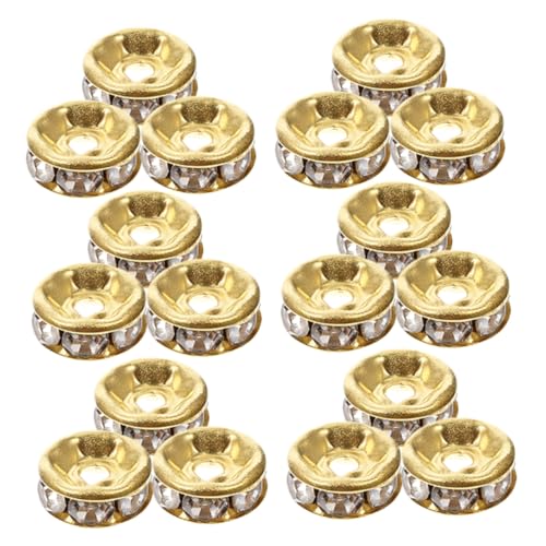HOMSFOU 200 Stück Rondelle Strass Abstand Perlen Großloch Goldene Spacer Beads für Armbänder Halsketten Ohrringe DIY Schmuckherstellung Zubehör HOMSFOU 200 Stück Rondelle Strass Abstand Perlen Großloch Goldene Spacer Beads für Armbänder Halsketten Ohrringe DIY Schmuckherstellung Zubehör von HOMSFOU