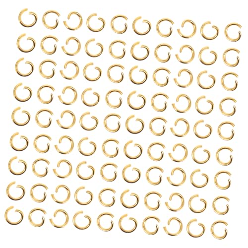HOMSFOU 200 Stück Schmuckringe goldene ringe schmuck ringe Armband Ringe Verbindungsstücke Rostfreier Stahl Ringe offene Biegeringe für die Schmuckherstellung Schmuck Biegeringe Metall von HOMSFOU