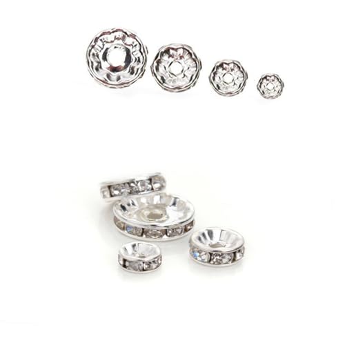HOMSFOU 200 Stück Teiliges Wheel Circle Spacer Perlen aus Metall Langlebige Schmuckzwischenperlen für DIY Armband Bastelperlen Verschiedene für Charms und Schmuckherstellung von HOMSFOU
