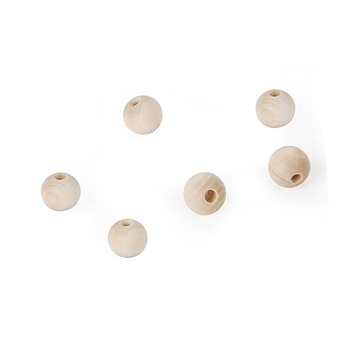 HOMSFOU 200 Stück Unbearbeitete Holzperlen Runde Kugeln Natürliche Farbige Holzperlen für DIY Schmuck Armbänder und Bastelprojekte Handarbeiten von HOMSFOU