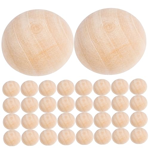 HOMSFOU 200 Stück Unbehandelte Halbe Holzperlen für Diy Bastelarbeiten Natur Holzperlen zum Schmuckherstellen Bastelbedarf für Armbänder und HOMSFOU 200 Stück Unbehandelte Halbe Holzperlen für Diy Bastelarbeiten Natur Holzperlen zum Schmuckherstellen Bastelbedarf für Armbänder und von HOMSFOU