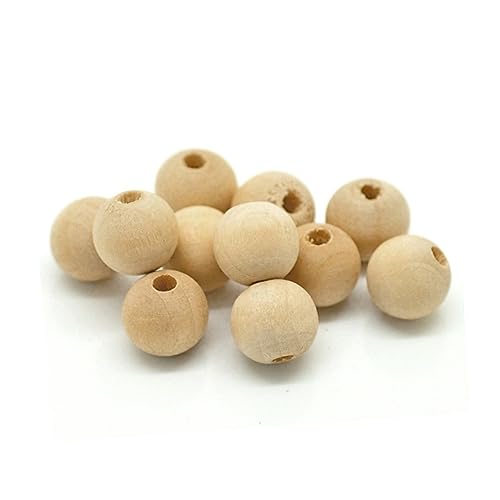 HOMSFOU 200 Stück Unfertige Runde Holzperlen für Schmuck DIY Natürliche Farbe Bastelprojekte und Schmuckzubehör Hochwertige Holzperlen für Anwendungen von HOMSFOU