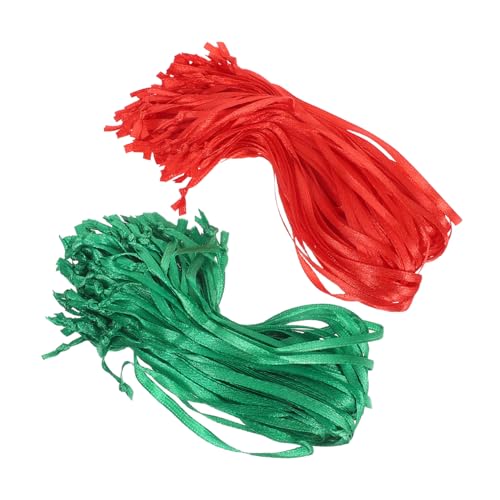 HOMSFOU 200 Stück Weihnachtsbaum Deko-bänder Rot Grün Fade-resistente Ornament Hänger Dünne Festliche Schleifen für Christbaumschmuck und Weihnachtsfeier Dekoration HOMSFOU 200 Stück Weihnachtsbaum Deko-bänder Rot Grün Fade-resistente Ornament Hänger Dünne Festliche Schleifen für Christbaumschmuck und Weihnachtsfeier Dekoration von HOMSFOU