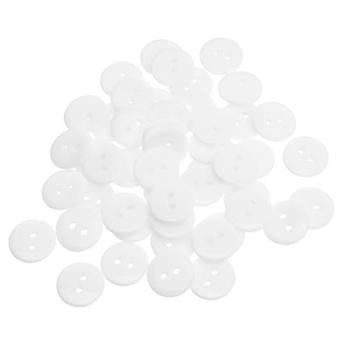 HOMSFOU 200 Stück Weiße Runde Harzknöpfe Leicht zum Nähen Mantel Knöpfe für Pullover Hemden DIY Bastelprojekte von HOMSFOU
