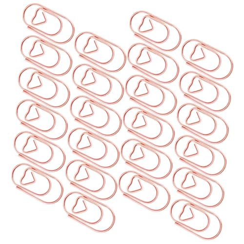 HOMSFOU 200Stücke Büroklammern aus Metall Design für Organisation von Dokumenten Memos und Notizen für Büro Schule und Kreative Projekte Roségolder von HOMSFOU