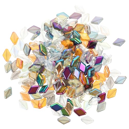 HOMSFOU 200Stücke Diamantförmige Glasperlen für DIY Armbänder und Schmuckherstellung für Bastelprojekte Sicher und Hautfreundlich von HOMSFOU