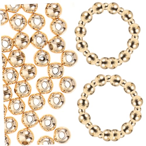 HOMSFOU 200Stücke Kupfer Abstandshalterperlen für DIY Schmuck Glatte Metallperlen Zubehör für Armbänder und Handwerksprojekte Langlebig von HOMSFOU