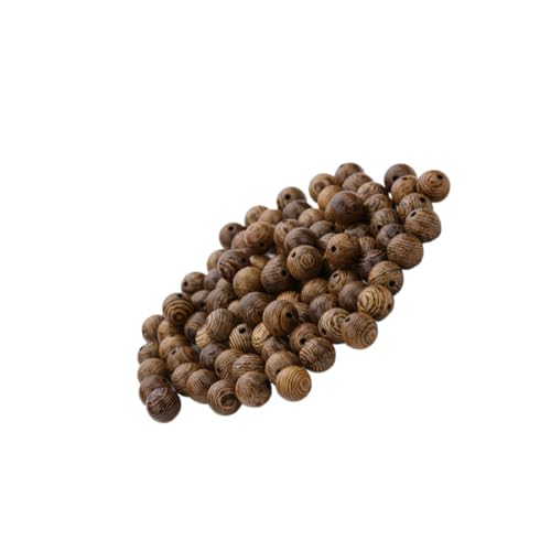HOMSFOU 200Stücke Runde Holzperlen Für DIY Schmuckzubehör Für Armbänder Halsketten Und Dekorationen Naturholz Farbige Perlen Mit Lochdesign von HOMSFOU