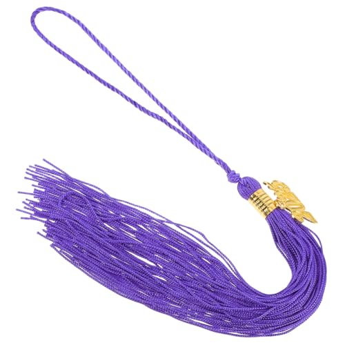 HOMSFOU 2025 Graduierungskappe Quasten Graduierungskappe mit Fransen hängende Abschlusskappen Abschlusszauber Mini-Abschlussquasten Absolvent Charme Polyester Violett von HOMSFOU