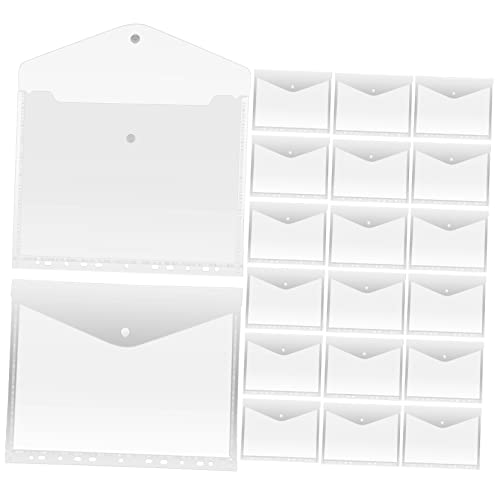 HOMSFOU 20Stücke Dokumentenmappe Transparentes Design mit Löchern für Ordner Schnappverschluss für Dokumentenspeicherung Büro und Schule HOMSFOU 20Stücke Dokumentenmappe Transparentes Design mit Löchern für Ordner Schnappverschluss für Dokumentenspeicherung Büro und Schule von HOMSFOU