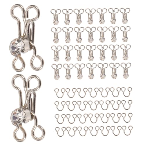 HOMSFOU 20Stücke Haken und Ösenverschluss für Kleidung Metallkragenhaken für Bhs Röcke und Kleider DIY Nähzubehör Robuste und Langlebige Haken für Dessous und Modeartikel von HOMSFOU