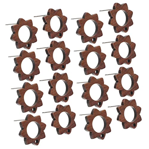 HOMSFOU 20Stücke Holz Blumenohrringe Für Frauen Leichte Ohrringe Holz Für DIY Schmuck Exquisite Ohrstecker Mit Blumenform Und Outfit von HOMSFOU