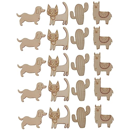 HOMSFOU 20Stücke Kaktus Holzfiguren Unbemalte Holztiere für DIY Kunsthandwerk zum Bemalen und Gestalten Dekoration für Projekte HOMSFOU 20Stücke Kaktus Holzfiguren Unbemalte Holztiere für DIY Kunsthandwerk zum Bemalen und Gestalten Dekoration für Projekte von HOMSFOU