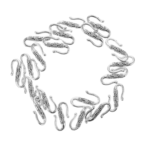 HOMSFOU 20Stücke S Förmiger Verschluss Retrolegiertem Material für Schmuck DIY Verschlüsse für Armbänder und Schmuckherstellung Langlebig und Antik Silberne von HOMSFOU