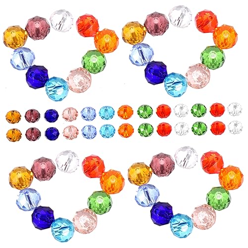 HOMSFOU 210Stücke DIY Glasperlen Transparente Kristallperlen mit Durchführbarem für Schmuckherstellung Basteln von Armbändern und Dekorationen À von HOMSFOU