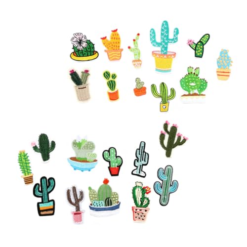HOMSFOU 22 Stück Teiliges Set von Bestickten Patches Cactus Aufnäher für DIY Kleidung Taschen Dekoration Langlebig und Hautfreundlich für Kreative Nähprojekte von HOMSFOU