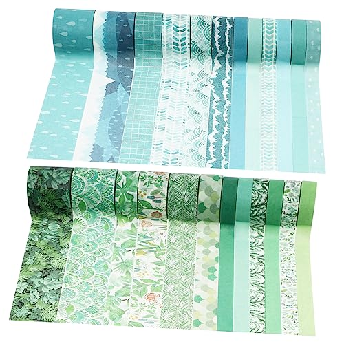 HOMSFOU 24 Rollen Washi Tape Set DIY Dekorative Klebebänder für Scrapbooking und Geschenkverpackung Frischem Mintgrünem und Blauem Design für Kreative Bastelprojekte und Urlaubsdekoration von HOMSFOU