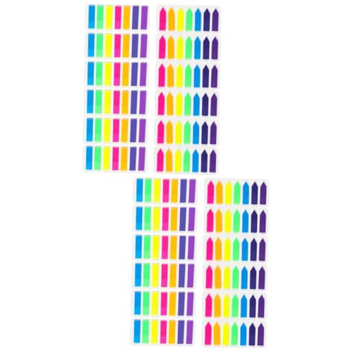HOMSFOU 24 Sätze Fluoreszenz -Stangen -Indexaufkleber Lesezeichen farbig klebrig Annotieren Buchseite Registerkarten für Seitenmarkierungen Sticky Tabs indizieren Index-Tabs das Haustier von HOMSFOU
