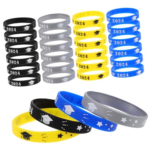 HOMSFOU 24 Stück Abschlussarmband Graduationsparty Gefälligkeiten Studenten Klasse von 2024-Armbändern Worte Abgänger Armband der Klasse 2024 Abschluss-Armband Kieselgel HOMSFOU 24 Stück Abschlussarmband Graduationsparty Gefälligkeiten Studenten Klasse von 2024-Armbändern Worte Abgänger Armband der Klasse 2024 Abschluss-Armband Kieselgel von HOMSFOU