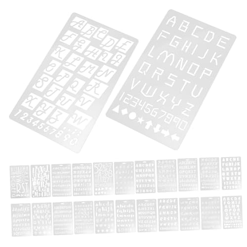 HOMSFOU 24 Stück Malvorlage Schmücken Buchstabennummer Vorlage Buchstabenschablonen Groß Brief Vinyl Für Alphabet-malschablone Schablonen Zum Malen Hohle Vorlagen Plastik von HOMSFOU