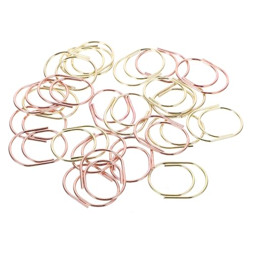 HOMSFOU 24 Stück Metall Büroklammern Kreative Papierclips und Roségold Kleine und Leichte Klammern für Bürobedarf Schreibwaren und Notizen von HOMSFOU