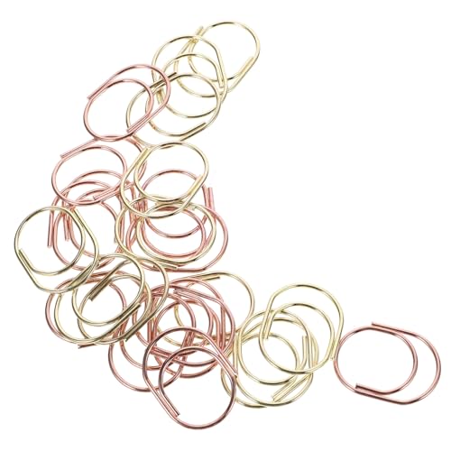 HOMSFOU 24 Stück Mini Metal Büroklammern Kreative Leichte und Langlebige Papierclips für Notizen Fotos und Dokumente für Bürobedarf und Schreibwaren Gold und Roségold von HOMSFOU