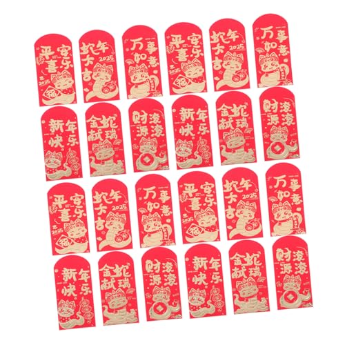 HOMSFOU 24 Stück Rote Umschlagtasche Chinesische Neujahrsgrußkarte Chinesischer Roter Umschlag Rote Chinesische Umschläge Frühlingsfest Lieferungen Hongbao-schlange Papier von HOMSFOU