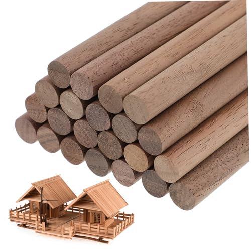 HOMSFOU 24 Stück Schwarze Walnuss Kuchen Abgestuft Tortendübel Für Mehrstöckige Torten Stange Runden Unfertige Holzstäbe Stöcke Zum Basteln Holzstäbchen Bastelstreifen Aus Holz Log-sticks von HOMSFOU