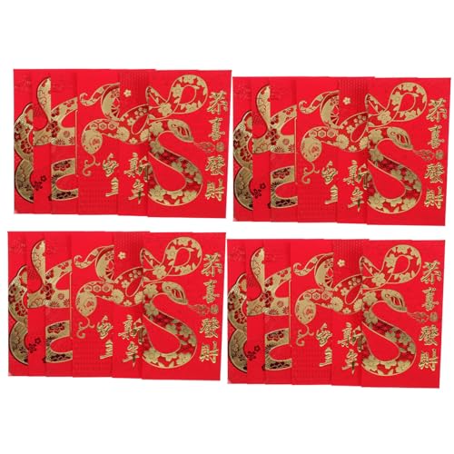 HOMSFOU 24 Stück Traditionelle Chinesische Rote Umschläge mit Cartoon Schlangenmotiv für Lunar Year Glücksumschläge für Hochzeiten und Dekorative Geldumschläge HOMSFOU 24 Stück Traditionelle Chinesische Rote Umschläge mit Cartoon Schlangenmotiv für Lunar Year Glücksumschläge für Hochzeiten und Dekorative Geldumschläge von HOMSFOU