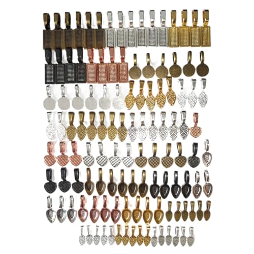 HOMSFOU 240 Stk. Teiliges Diy Schmuckanhänger Zinklegierung Schaufelförmige und Bails Zum Basteln von Halsketten Armbändern und Schmuckanhängern Flachauflage zum Einkleben Zubehör für von HOMSFOU