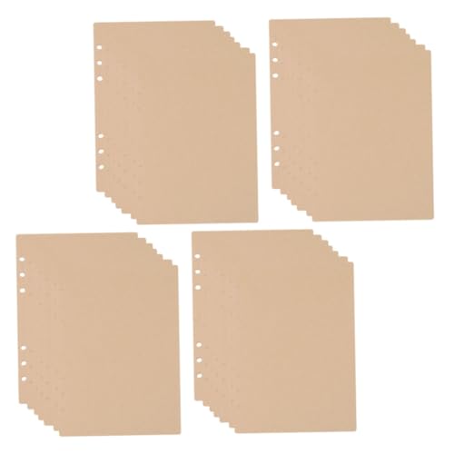 HOMSFOU 240 Stück Nachfüllpapier Kraftpapier Blanko Lose Einlagen Ringbuch Notizbuch Nachfüllbar für Notizen Skizzen Planer Büro Schule von HOMSFOU