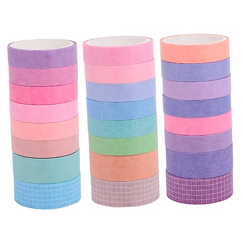 HOMSFOU 24Rollen Washi Tape Set Verschiedenen Farben Dekoratives Klebeband für Scrapbooking DIY Projekte Kinderhandwerk Tagebuch und Geschenkverpackung Langlebig von HOMSFOU
