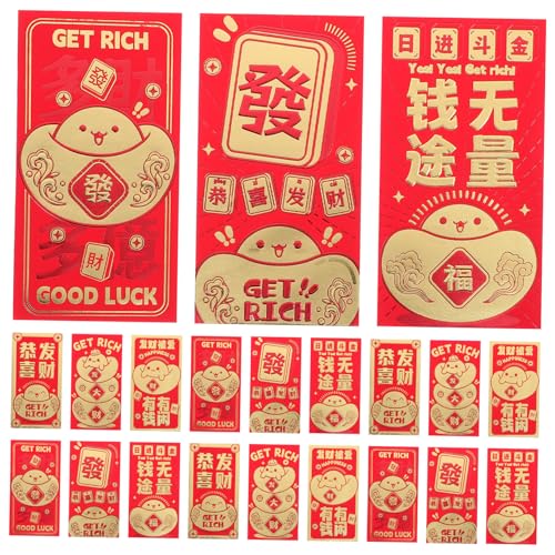 HOMSFOU 24Stücke Chinesische Rote Umschläge Umschläge für Neujahr Traditionelle Dekorationen mit Cartoon Design Feiern und Hochwertige von HOMSFOU