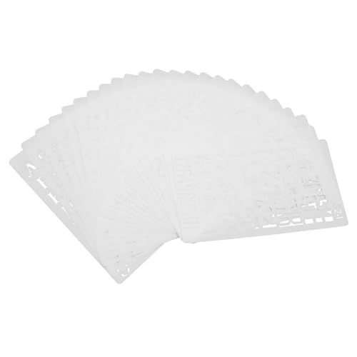 HOMSFOU 24Stücke Teiliges Hohes Malerei Alphanumerische Vorlage Schablonen Set für DIY Planer Scrapbooking Zeichnen Wiederverwendbar für Projekte Weiß von HOMSFOU