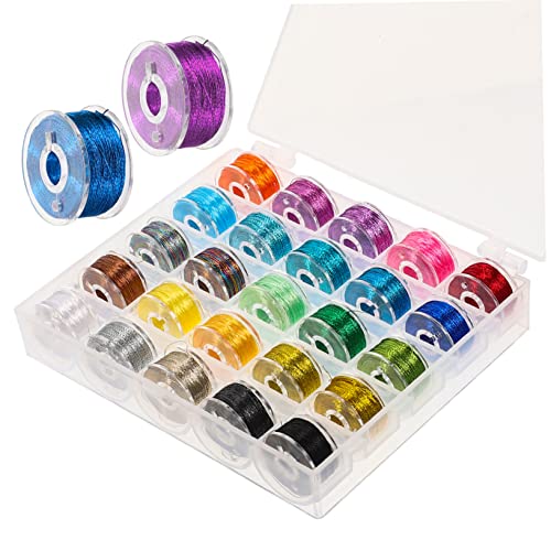 HOMSFOU 25 Rollen Metallic Stickgarn Bunte Diy Stickfäden für Kreative Handarbeiten Bequem und Praktisch für Stickmaschinen und Projekte von HOMSFOU