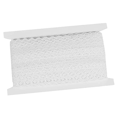 HOMSFOU 25 Spitzen zubehör Bänder zum Verpacken Spitzenband zum Basteln Hochzeit Schnürsenkel Nähdekoration Und Bandspitze Spitze zum Nähen Spitzenbandbesatz zum Nähen Polyestergarn Weiß von HOMSFOU