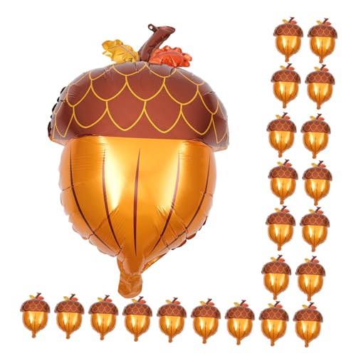 HOMSFOU 25 Stück Aluminiumfolie Luftballons Tannenzapfen Form Wiederverwendbar Leicht Inflatable Herbst Thanksgiving Party Dekorationen Für Innen Außen von HOMSFOU