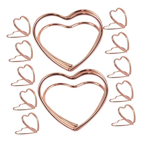 HOMSFOU 25 Stück Liebes-visitenkartenhalter Kartenhalter Schreibtisch Grußkartenhalter Bildhalter Für Tafelaufsätze Inhaber Der Tabellennummer Fotohalter Rose Metall von HOMSFOU