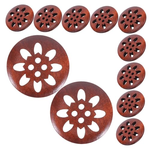 HOMSFOU 25 Stück Teiliges Holzknöpfe Natürliche Blumenmuster Stabile Knöpfe aus Vollholz für DIY Bekleidung Mantelverschlüsse für Jacken Hemden und Uniformen Vielseitige Dekoration von HOMSFOU