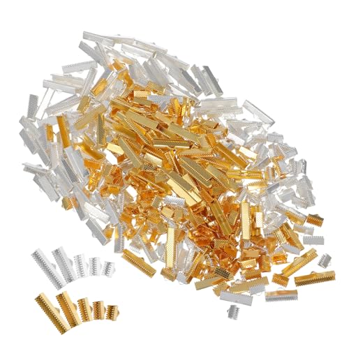 HOMSFOU 250 Stück Pinch Crimp Ends Bandklemmen Schmuckzubehör für DIY Halsketten Armbänder Metall Clips in Gold und Silber für Bastelbedarf und Reparaturen HOMSFOU 250 Stück Pinch Crimp Ends Bandklemmen Schmuckzubehör für DIY Halsketten Armbänder Metall Clips in Gold und Silber für Bastelbedarf und Reparaturen von HOMSFOU