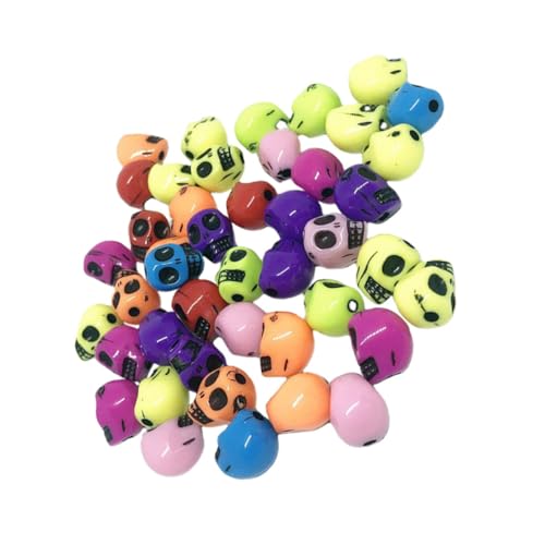 HOMSFOU 250 Stück Teiliges Acryl Schädelperlen Bunte Schmuckperlen mit Großem Langlebig und Farbecht für DIY Schmuckherstellung Armbänder Charms und Kreative Zufällige Farbe von HOMSFOU