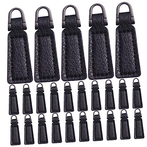 HOMSFOU 25Stücke DIY Reißverschluss Teiliges Langlebige PU Zipper Pulls für Jacken Taschen Einfache Installation Reparieren von Defekten von HOMSFOU