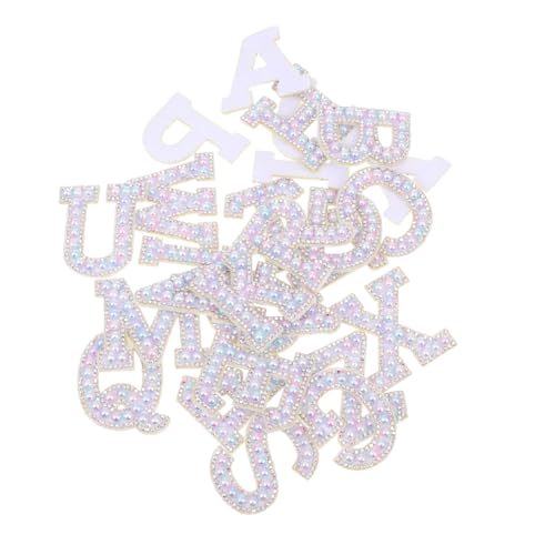 HOMSFOU 26 Stück Alphabet Patches Bügelbilder für Kleidung Diy Applikationen Selbstklebende Flicken für Jeans Taschen und Mehr für Reparaturen und Dekoration von HOMSFOU