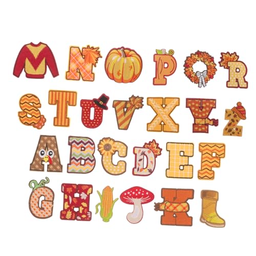HOMSFOU 26 Stück Buchstaben-patch Brief Gestickte Applikation Zum Nähen Alphabet Gestickte Aufnäher Buchstaben Klein Zum Aufbügeln Kleine Flecken Kleidungsflicken Polyester von HOMSFOU