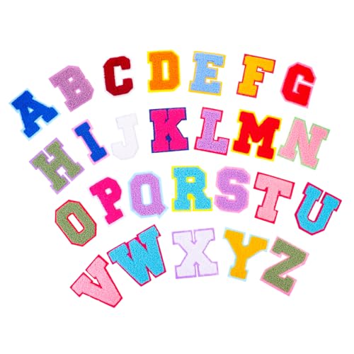 HOMSFOU 26 Stück Buchstabenaufkleber Aufnäher Für Kleidungsapplikationen Bestickt Flecken Patch Nähen Die Brief Alphabet Bügelflicken Buchstaben Aufbügeln Handtuchstickerei von HOMSFOU