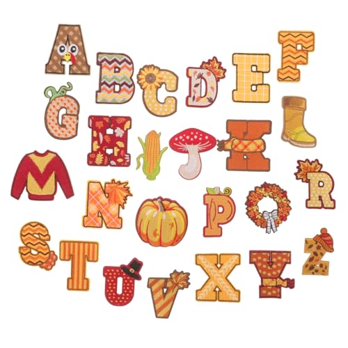 HOMSFOU 26 Stück Bügelflicken Patches für Kleidung Rucksäcke Diy Projekte Herbst Thema Dekorative Stickbuchstaben zum Aufbügeln für Näharbeiten HOMSFOU 26 Stück Bügelflicken Patches für Kleidung Rucksäcke Diy Projekte Herbst Thema Dekorative Stickbuchstaben zum Aufbügeln für Näharbeiten von HOMSFOU