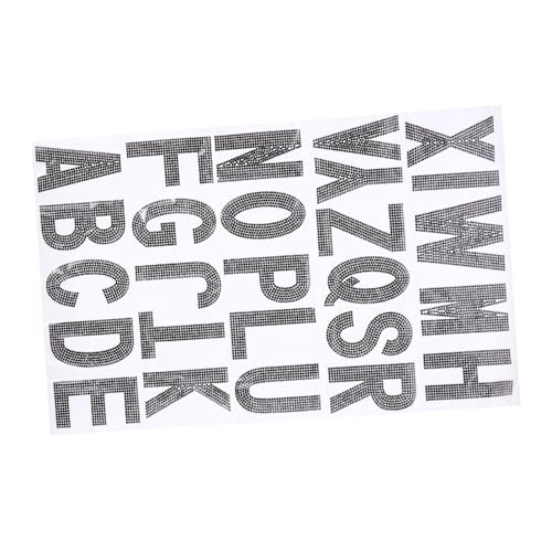 HOMSFOU 26 Stück Selbstklebende Glitzer Rhinestone Buchstaben Aufkleber für Diy Kunsthandwerk Dekoration für Kleidung Schuhe und Bastelprojekte Schwarz von HOMSFOU