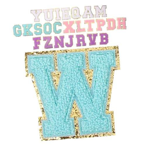 HOMSFOU 26 Stück Teiliges Aufbügelbare Buchstaben Patches für Kleidung Diy Stoffaufnäher Chenille Dekorative Buchstaben für Shirts Jeans und Taschen zur Reparatur und Verzierung von HOMSFOU